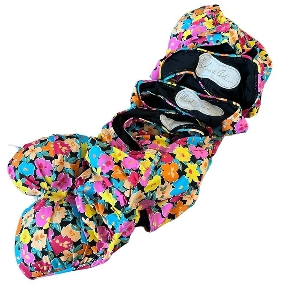 🆕 Pink & Yellow Floral Strapless / Halter One-Piece - Picture 6 of 7